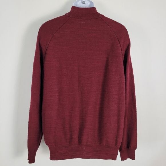 Jachs New York Burgundy Quarter Zip Raglan Pull Over Sweater Size L - Picture 2 of 10